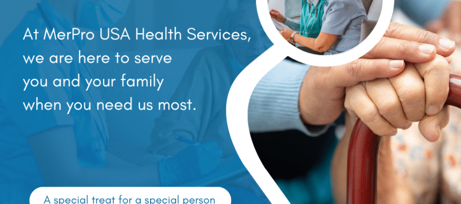 Blue and White Modern Home Care Service Facebook Post