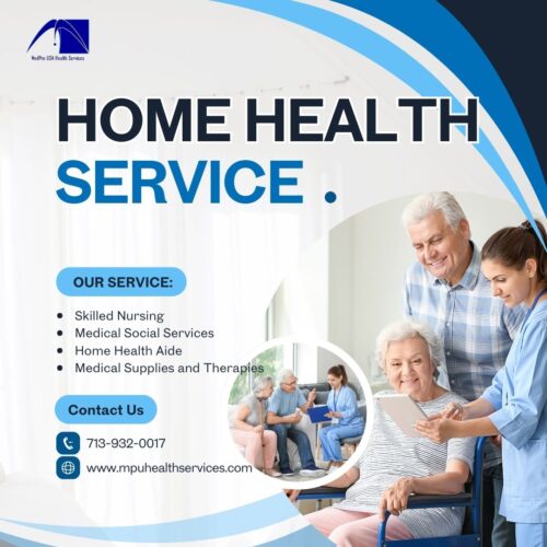Blue and White Modern Home Care Service Animated Social Media